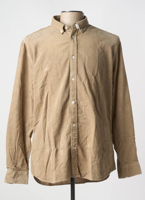 Chemise manches longues beige MINIMUM pour homme