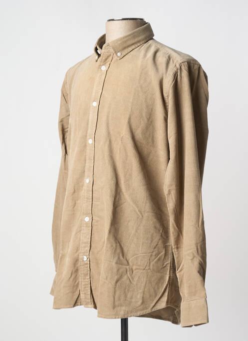 Chemise manches longues beige MINIMUM pour homme