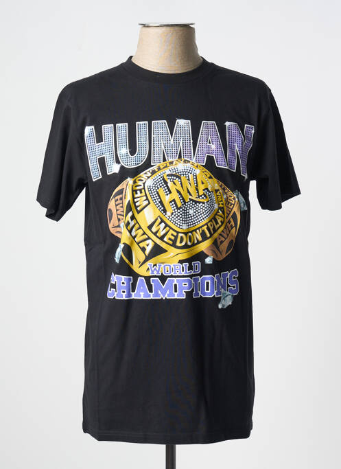 T-shirt noir HUMAN WITH ATTITUDE pour homme