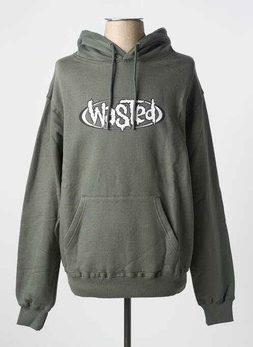 Sweat-shirt vert WASTED PARIS pour homme