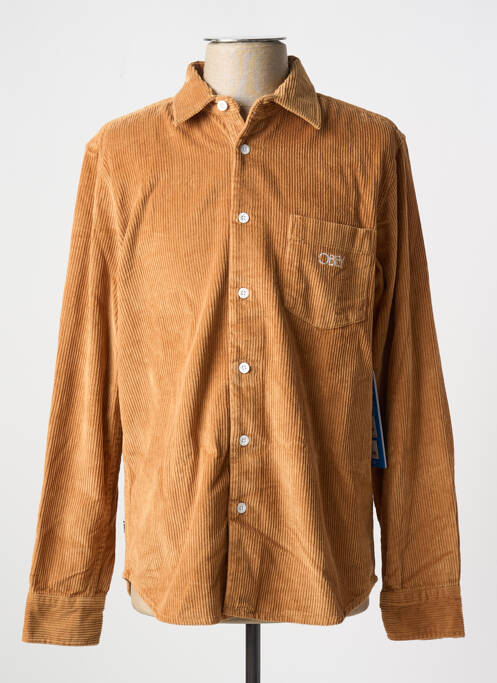 Chemise manches longues marron OBEY pour homme