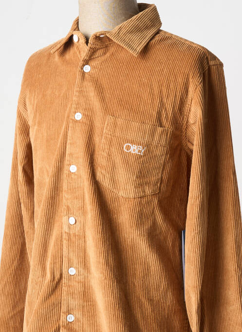 Chemise manches longues marron OBEY pour homme