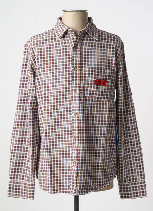 Chemise manches longues beige OBEY pour homme