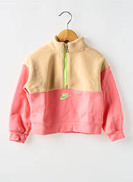 Pull col rond rose NIKE fille