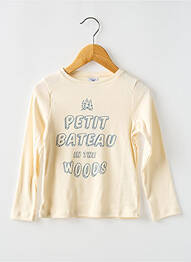 T-shirt col rond blanc PETIT BATEAU fille