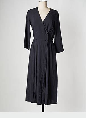 Robe mi-longue col v noir I.CODE (By IKKS) femme