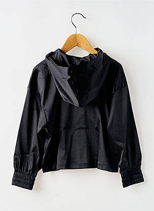 Sweat-shirt à capuche col rond noir NIKE fille