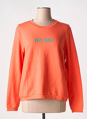 Sweat-shirt col rond orange I.CODE (By IKKS) femme