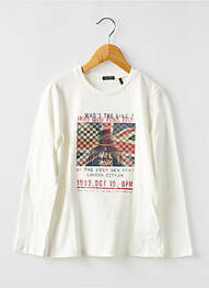 T-shirt col rond blanc IKKS JUNIOR garcon