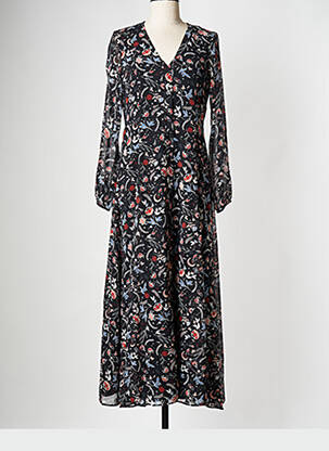 Robe longue col v noir I.CODE (By IKKS) femme