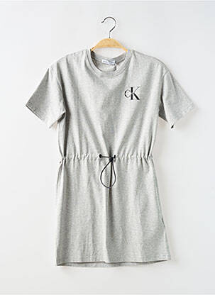 Robe courte col rond gris CALVIN KLEIN fille
