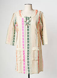 Robe courte col rond multicolore WILD femme