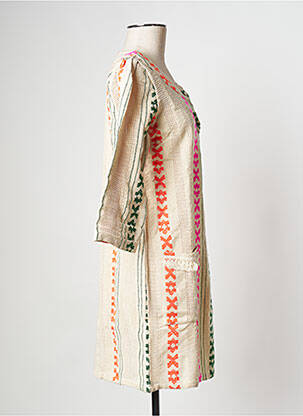 Robe courte col rond multicolore WILD femme