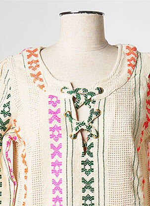 Robe courte col rond multicolore WILD femme