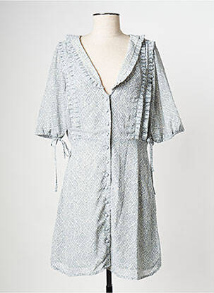 Robe courte col v bleu ATELIER REVE femme