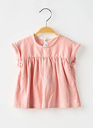 Top col rond rose PETIT BATEAU fille