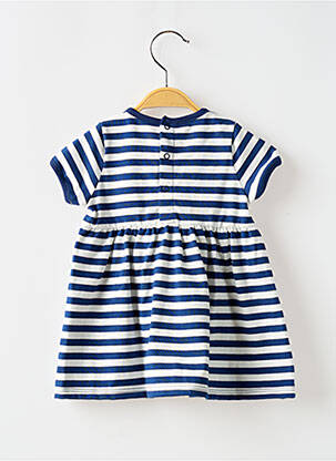 Robe mi-longue col rond bleu PETIT BATEAU fille