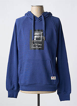 Sweat-shirt à capuche col rond bleu FILA homme
