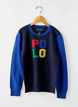 Pull col rond bleu RALPH LAUREN garçon