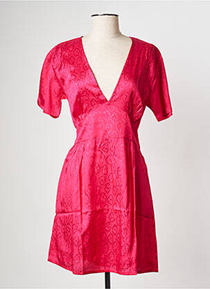 Robe courte col v rose BIZANCE femme