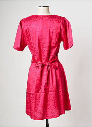 Robe courte col v rose BIZANCE femme