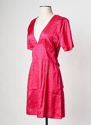 Robe courte col v rose BIZANCE femme