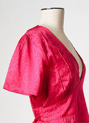 Robe courte col v rose BIZANCE femme