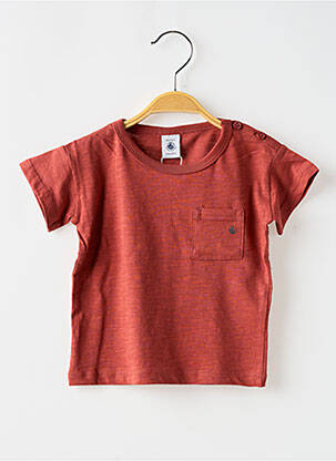 T-shirt col rond rouge PETIT BATEAU garçon