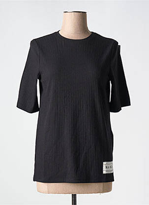 T-shirt col rond noir NA-KD femme