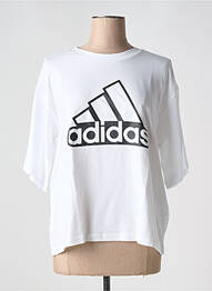 T-shirt col rond blanc ADIDAS femme