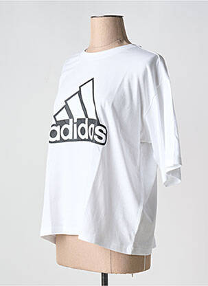 T-shirt col rond blanc ADIDAS femme