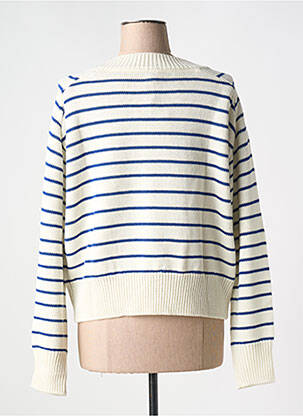 Pull col rond bleu LA FEE MARABOUTEE femme