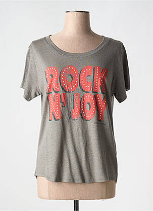 T-shirt col rond gris LEON & HARPER femme