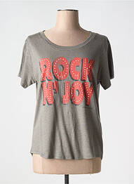 T-shirt col rond gris LEON & HARPER femme