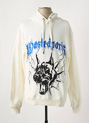 Sweat-shirt blanc WASTED PARIS pour homme