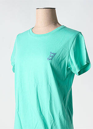 T-shirt col rond vert MAISON LABICHE femme