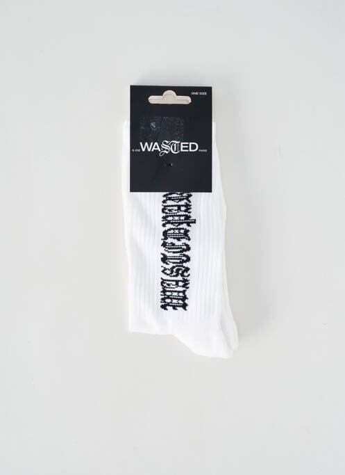 Chaussettes blanc WASTED PARIS pour homme