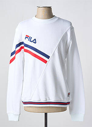 Sweat-shirt col rond blanc FILA homme