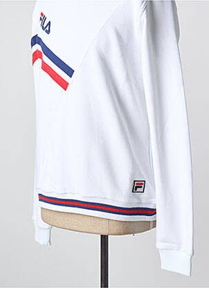 Sweat-shirt col rond blanc FILA homme