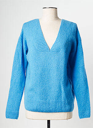 Pull col v bleu LEON & HARPER femme