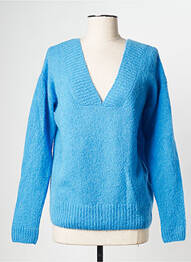Pull col v bleu LEON & HARPER femme