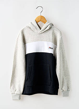 Sweat-shirt à capuche col rond noir FILA garçon