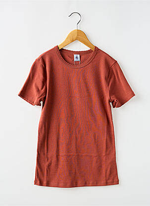 T-shirt col rond rouge PETIT BATEAU femme
