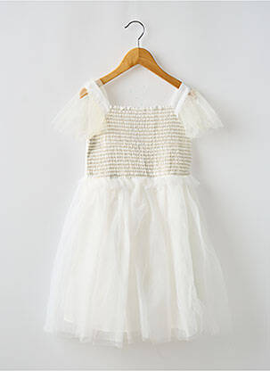 Robe courte col carré blanc TAPE À L'OEIL fille