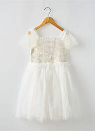 Robe courte col carré blanc TAPE À L'OEIL fille