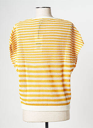 Pull col v jaune BREAL femme