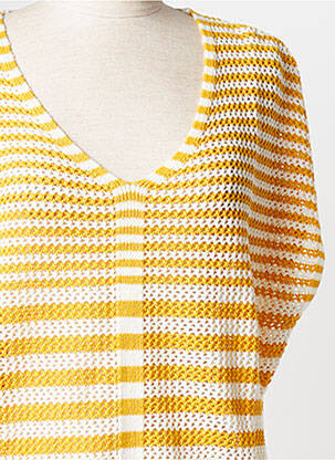 Pull col v jaune BREAL femme