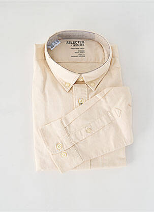 Chemise manches longues beige SELECTED homme