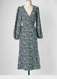 Robe mi-longue col v noir OBJECT femme