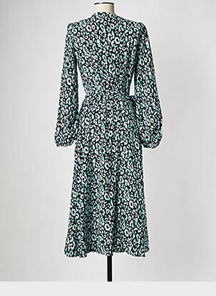 Robe mi-longue col v noir OBJECT femme